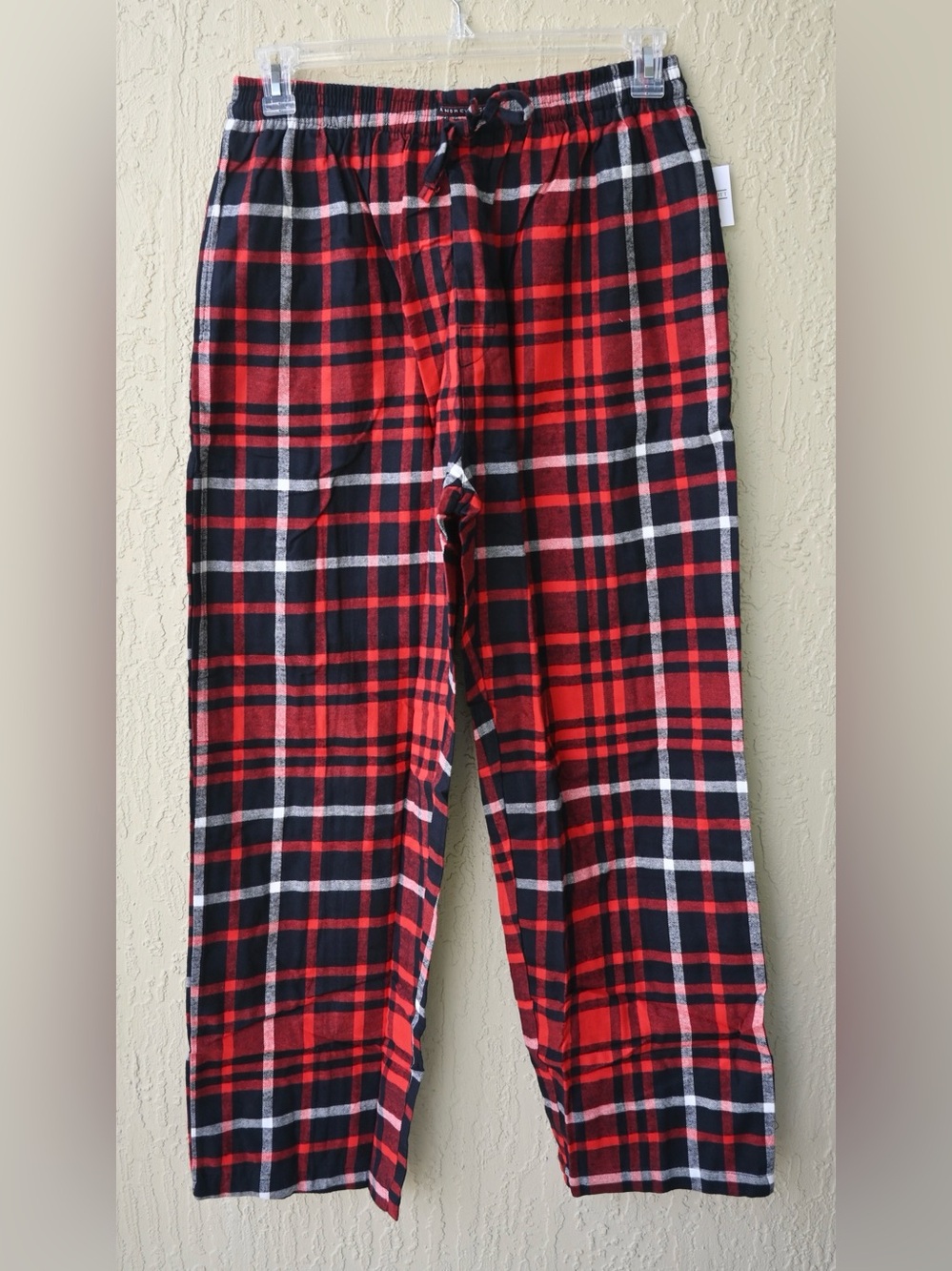 Andrew Scott Loungewear Men's Red and Black Plaid 100% Cotton Pajama Pants